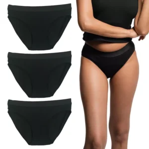 Cotton Period Panties Bikini Black - 3 Pack