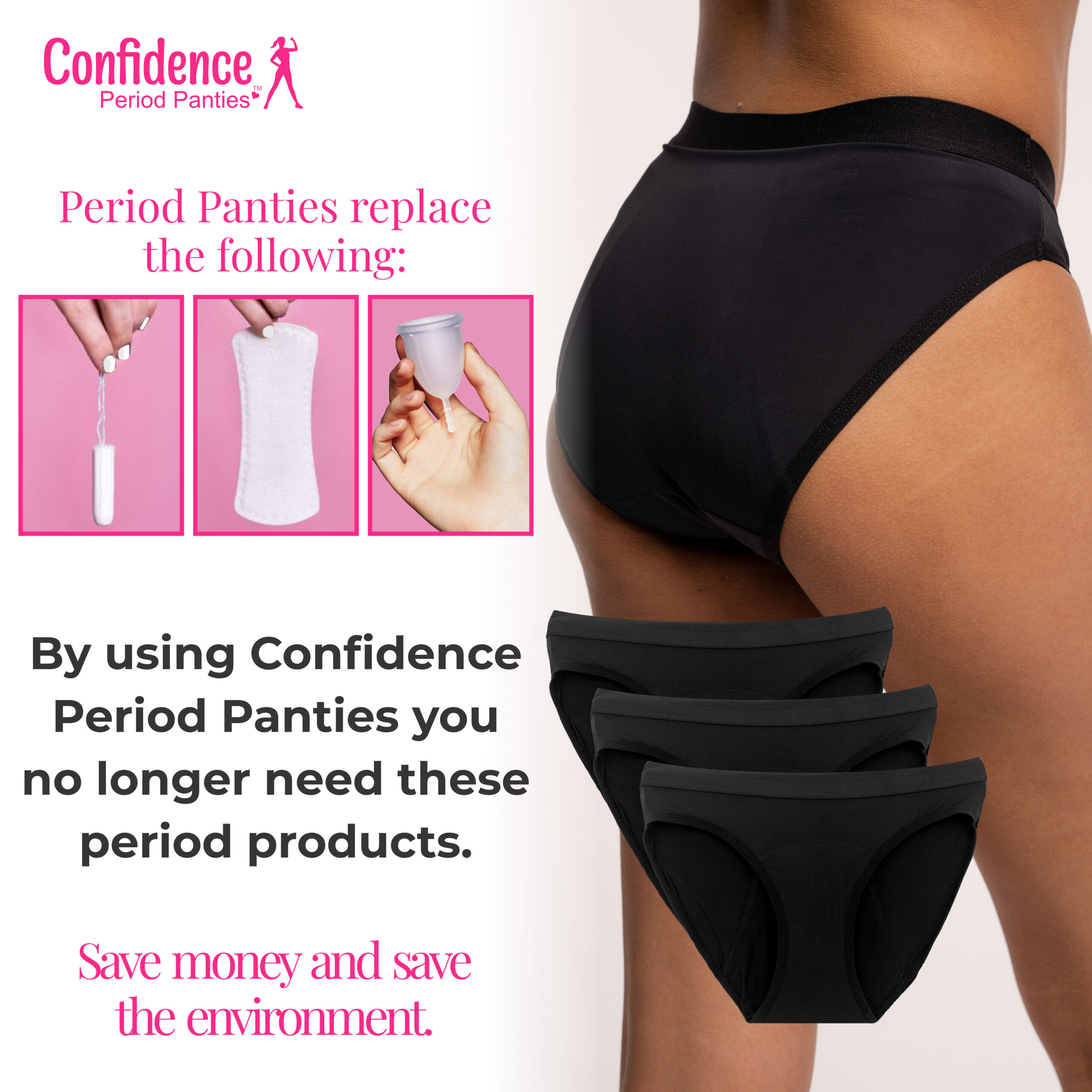 StainFree Reusable Period Panty - 2 Pack Brief (M)